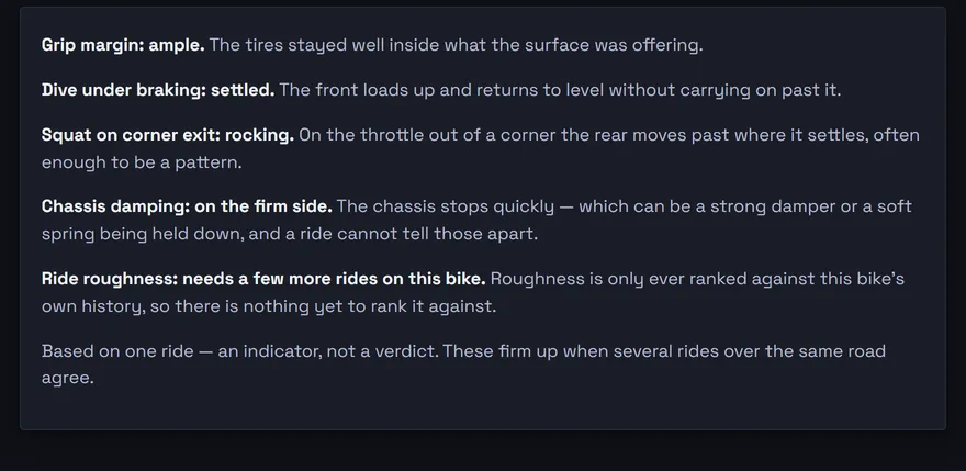 Plain-language conclusions drawn from the ride